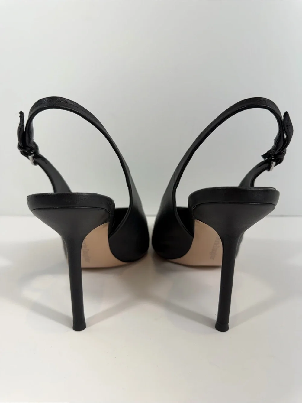 Favorite Daughter Black Leather Remy Pointed Toe Slingback Heels Pump 8 - Picture 5 of 12